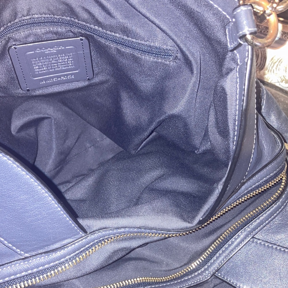 Genuine Coach  Lexy  Legacy Jacquard Blue and Black Checkered Shoulder Bag - Picture 9 of 17
